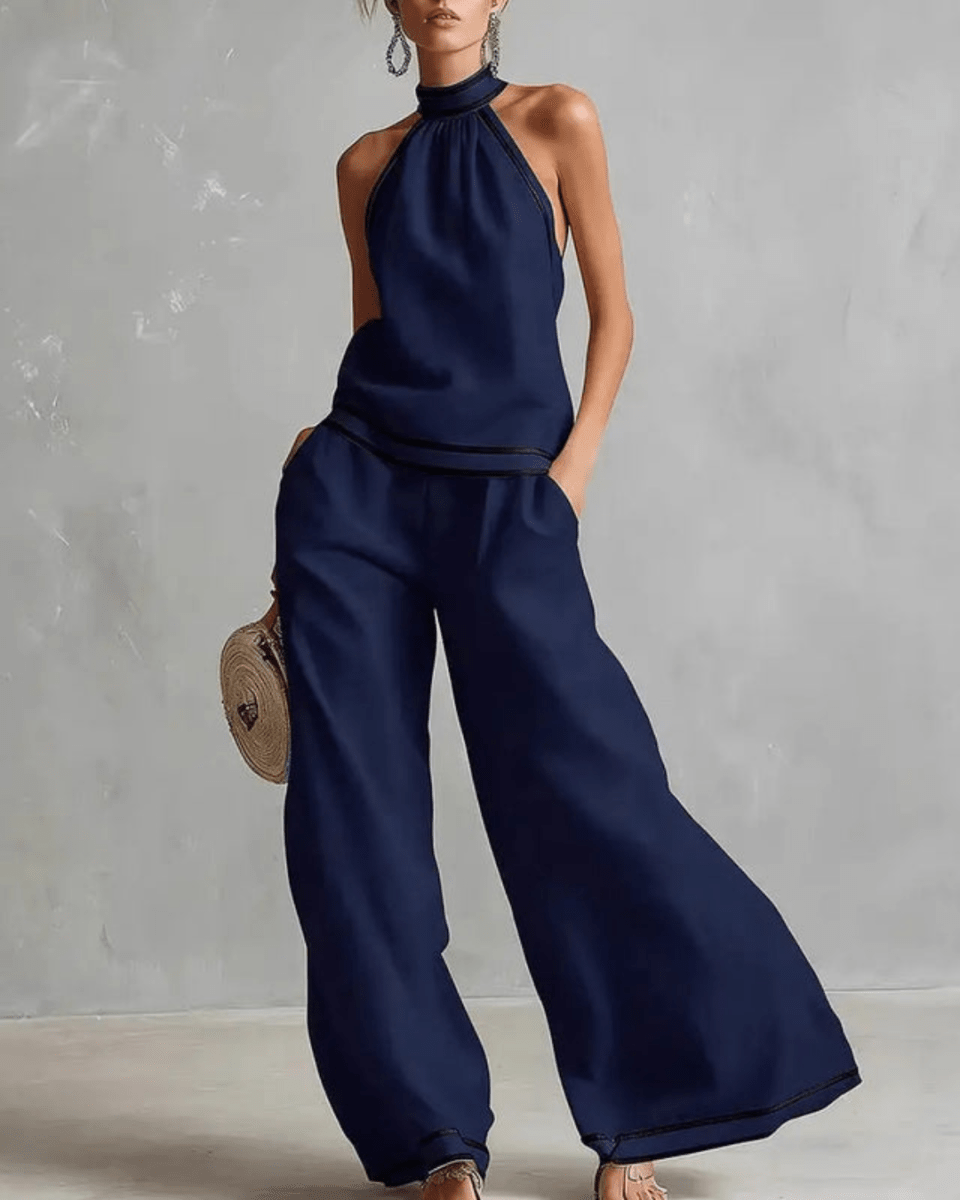 Isabella | Conjunto Halter Premium Algodón y Lino - AURA