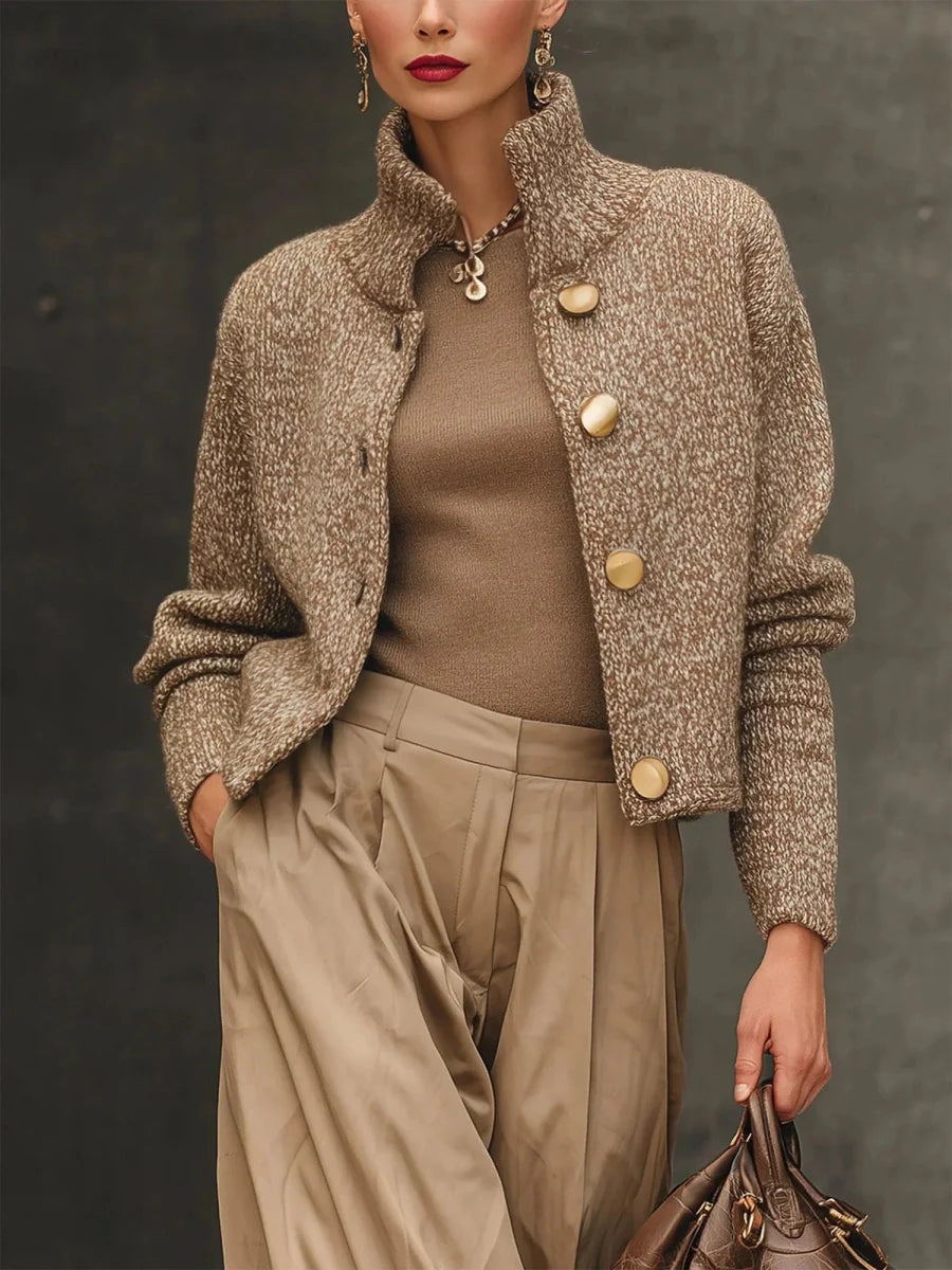 Aurora - Elegante chaqueta texturizada con botones grandes - AURA