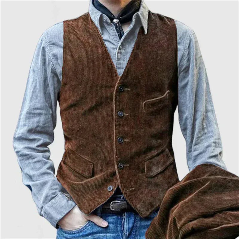 Juan | Conjunto De Chaqueta Y Chaleco De Pana - AURA