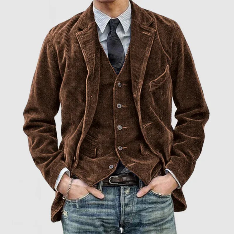 Juan | Conjunto De Chaqueta Y Chaleco De Pana - AURA