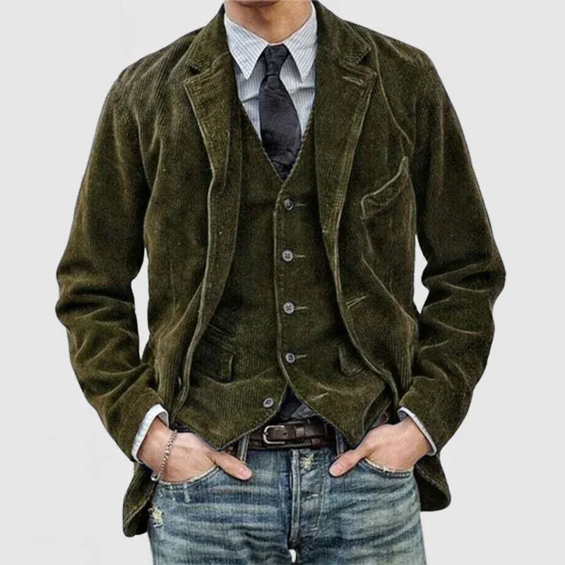 Juan | Conjunto De Chaqueta Y Chaleco De Pana - AURA