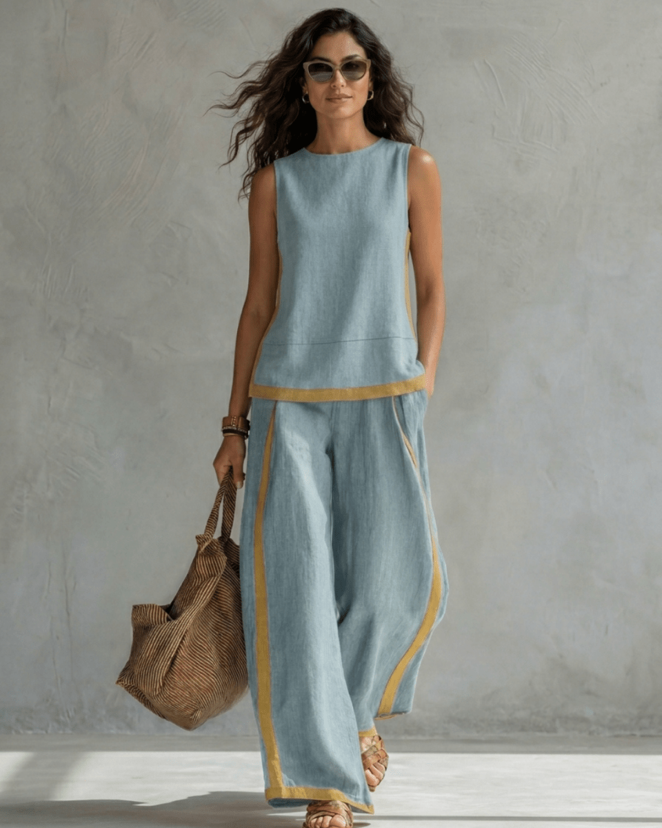 Leila | Conjunto Elegante de Algodón y Lino - AURA