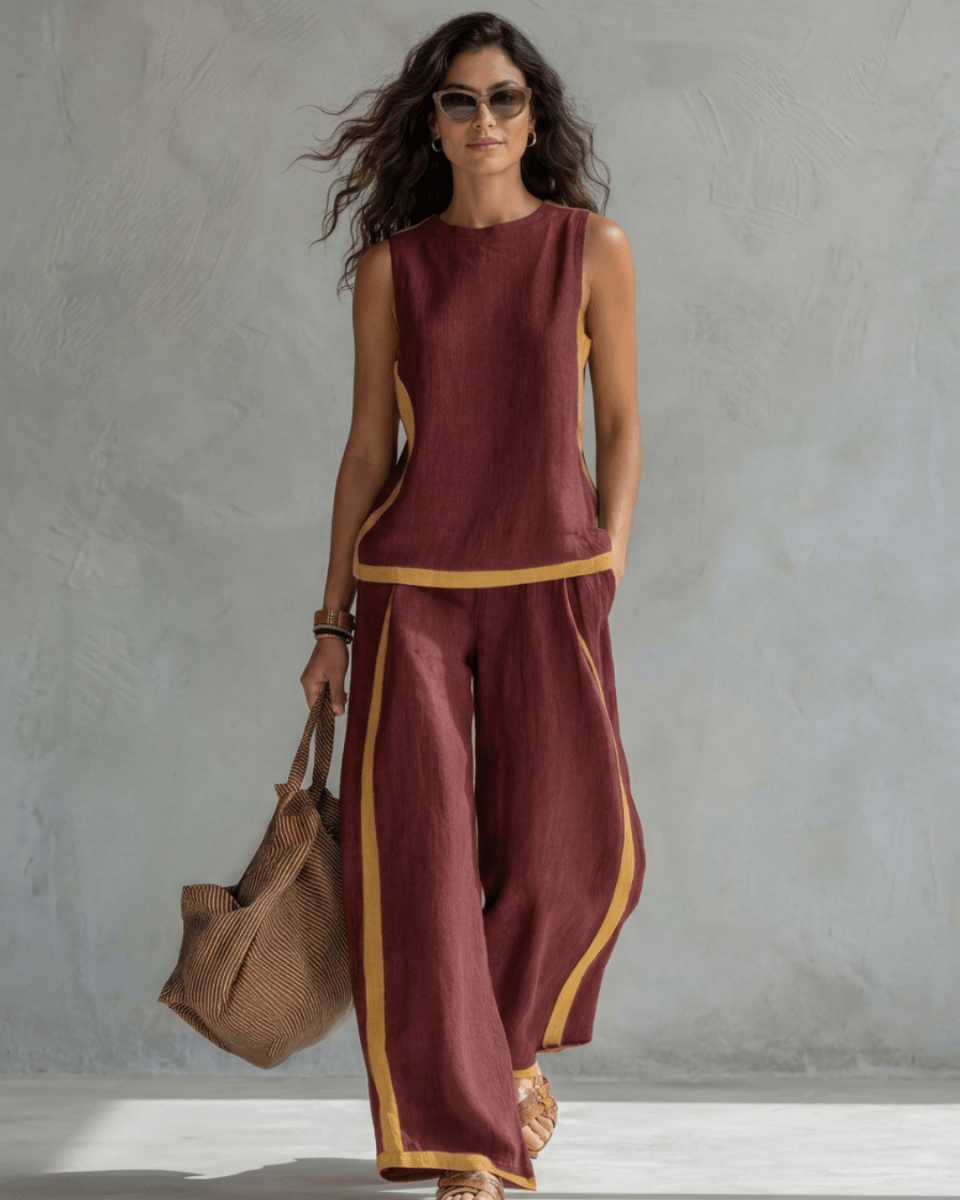 Leila | Conjunto Elegante de Algodón y Lino - AURA