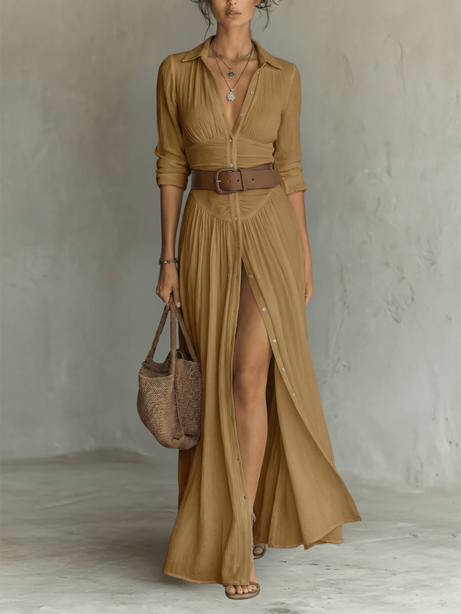 Lunara | Vestido Maxi Elegante con Cuello - AURA