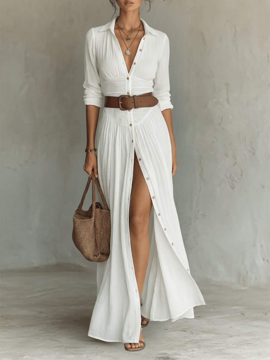 Lunara | Vestido Maxi Elegante con Cuello - AURA