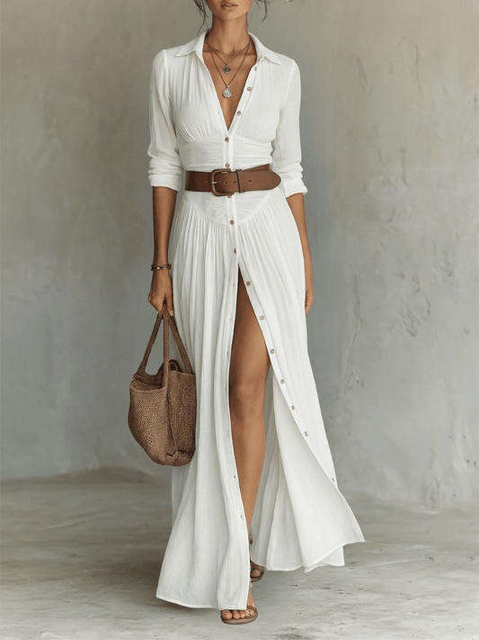 Lunara | Vestido Maxi Elegante con Cuello - AURA