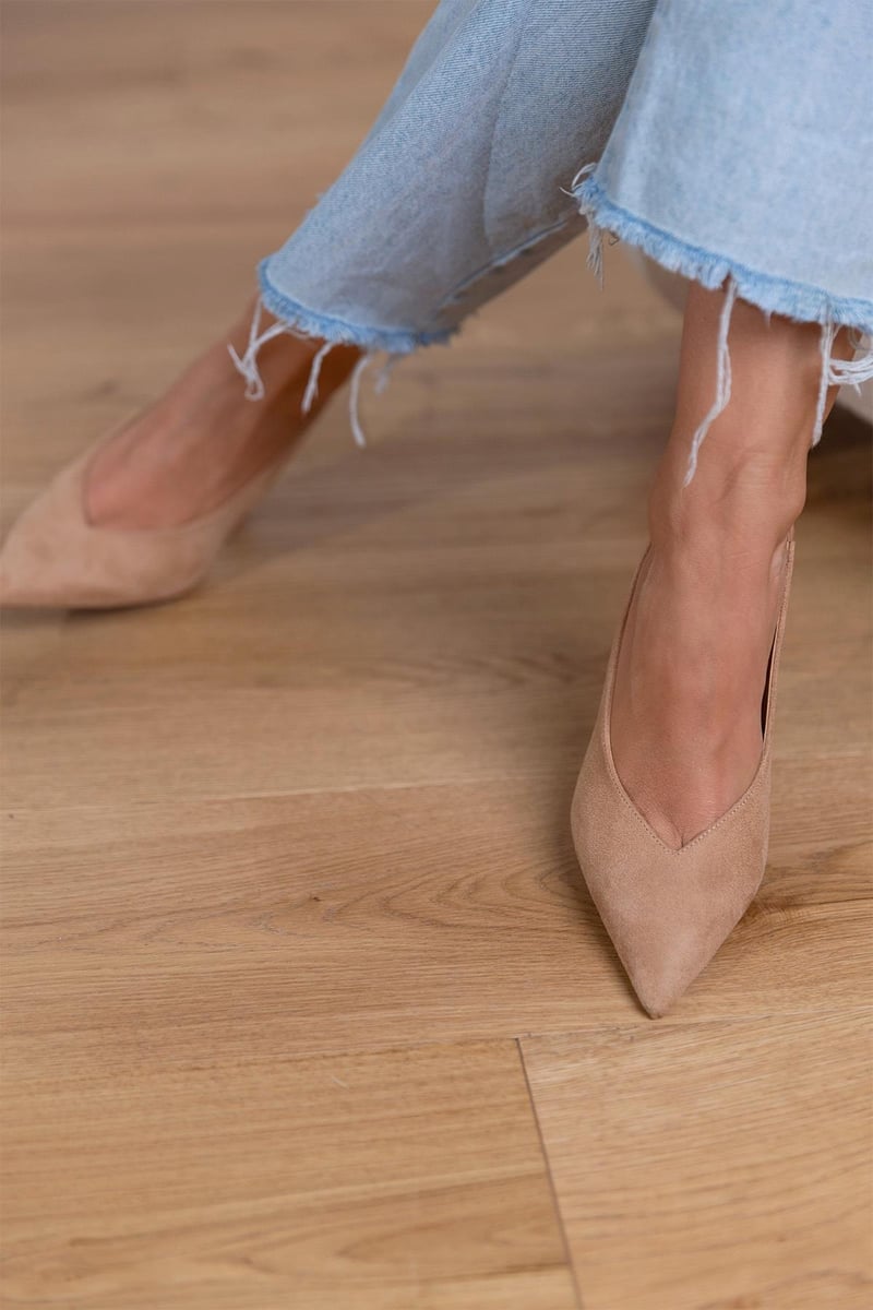 Marlena™ | Zapatos de tacón bajo en color nude - AURA