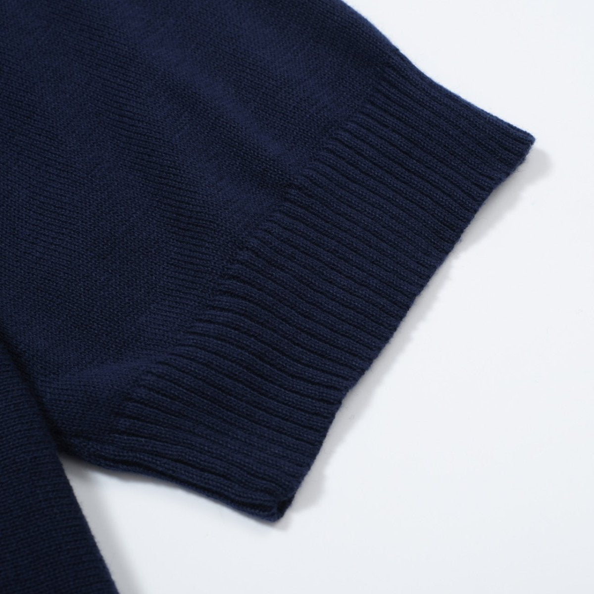 Men's 60s Vertical Stripe Knit Shirt – Navy and Sky Blue Button - Up Polo - AURA