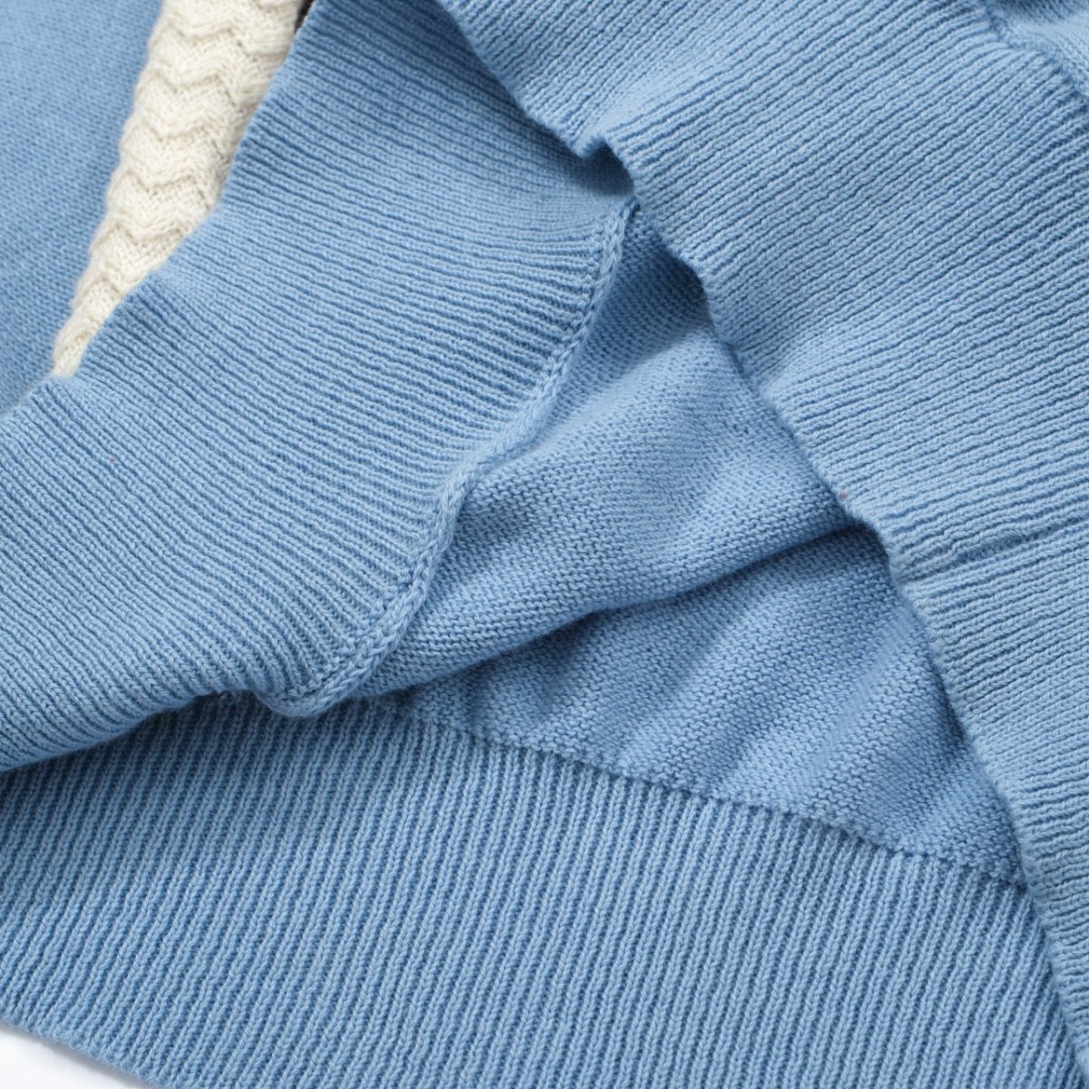 Men's Sky Blue Mod Stripe Knit Polo – 60s Vintage Short Sleeve Shirt - AURA
