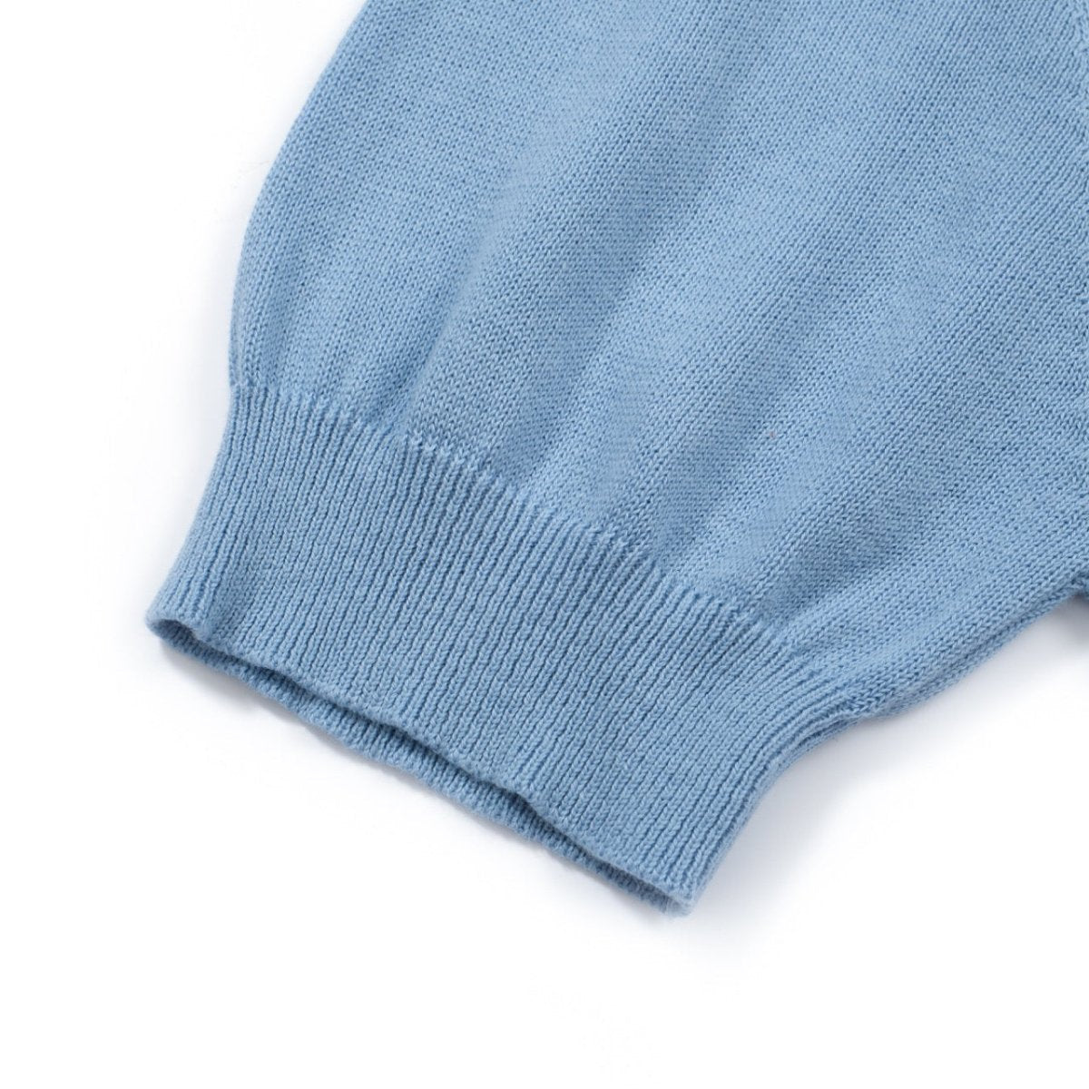 Men's Sky Blue Mod Stripe Knit Polo – 60s Vintage Short Sleeve Shirt - AURA