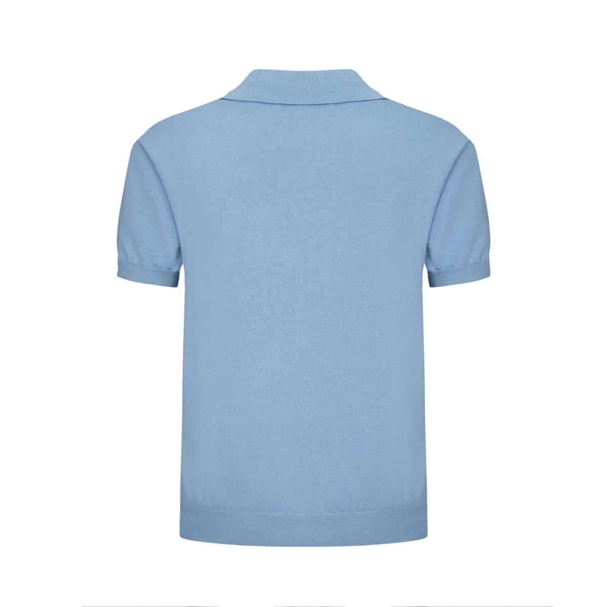 Men's Sky Blue Mod Stripe Knit Polo – 60s Vintage Short Sleeve Shirt - AURA