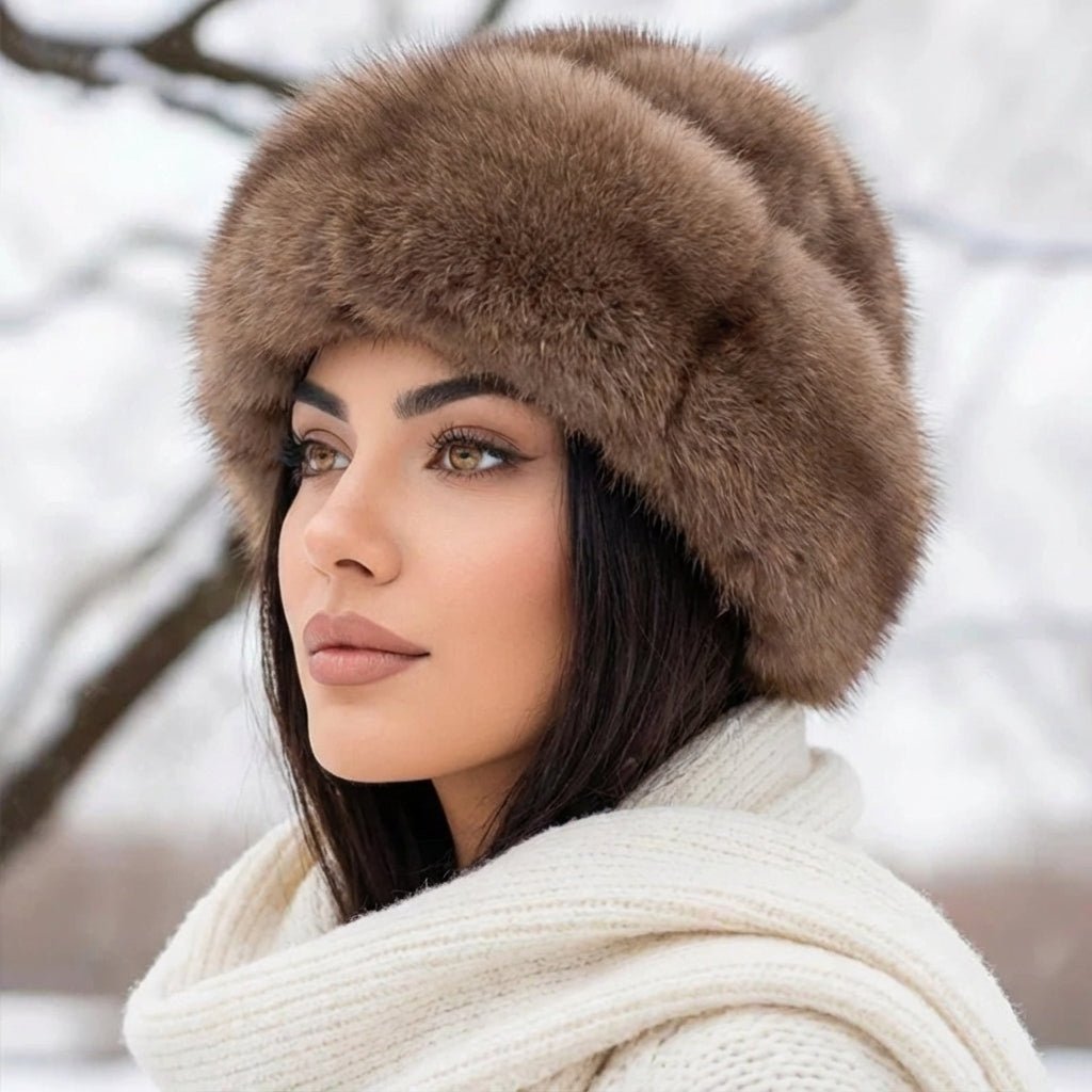 Nivara - Elegante Sombrero Fabricado Con Piel De Visón Natural - AURA