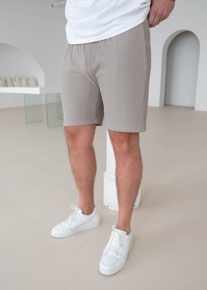 Ribbed Shorts In Stone - AURA