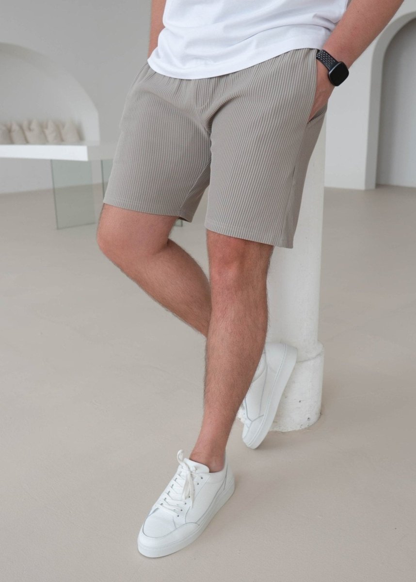 Ribbed Shorts In Stone - AURA