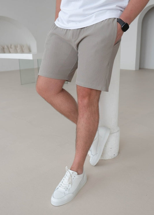 Ribbed Shorts In Stone - AURA