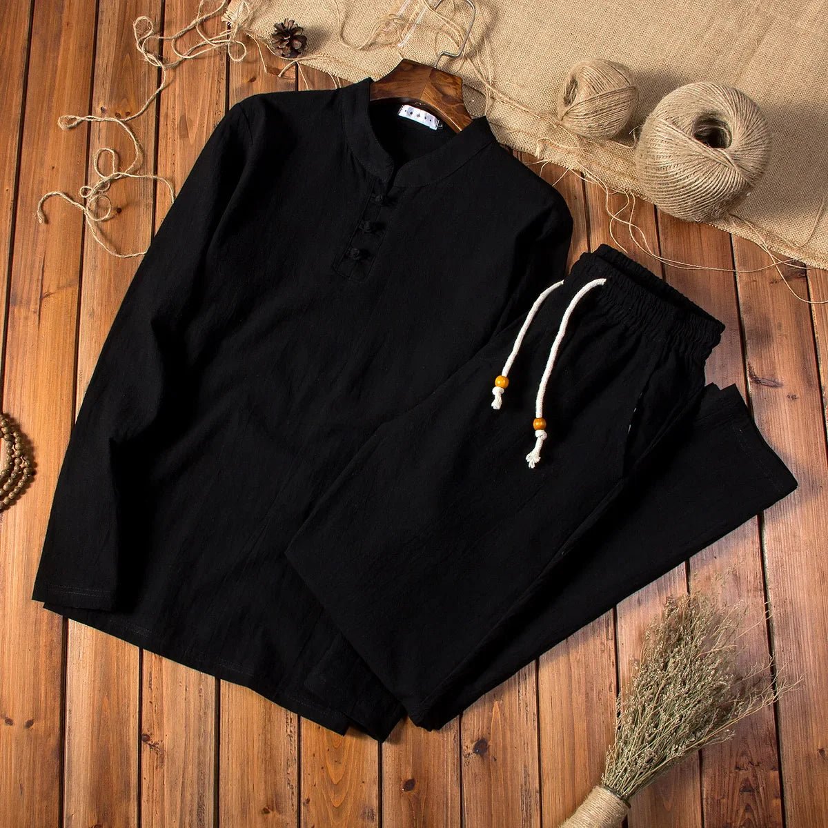 SANLÚCAR - Conjunto estilo chino de lino - AURA