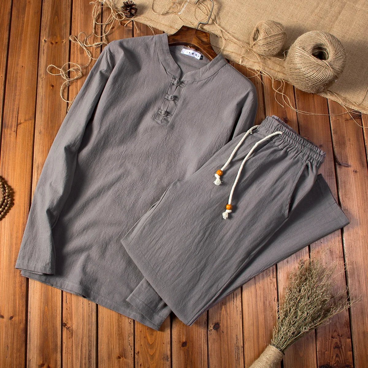 SANLÚCAR - Conjunto estilo chino de lino - AURA