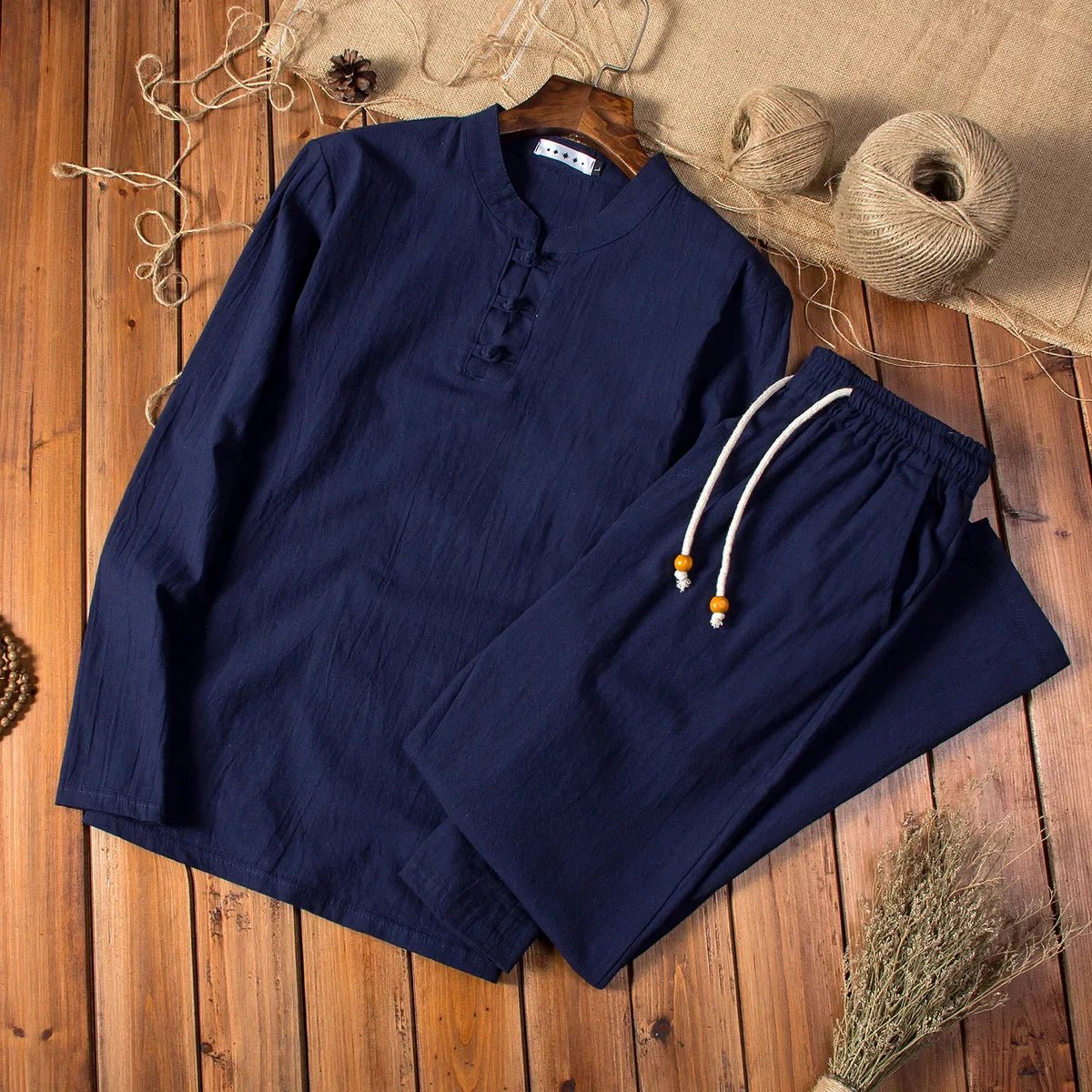 SANLÚCAR - Conjunto estilo chino de lino - AURA