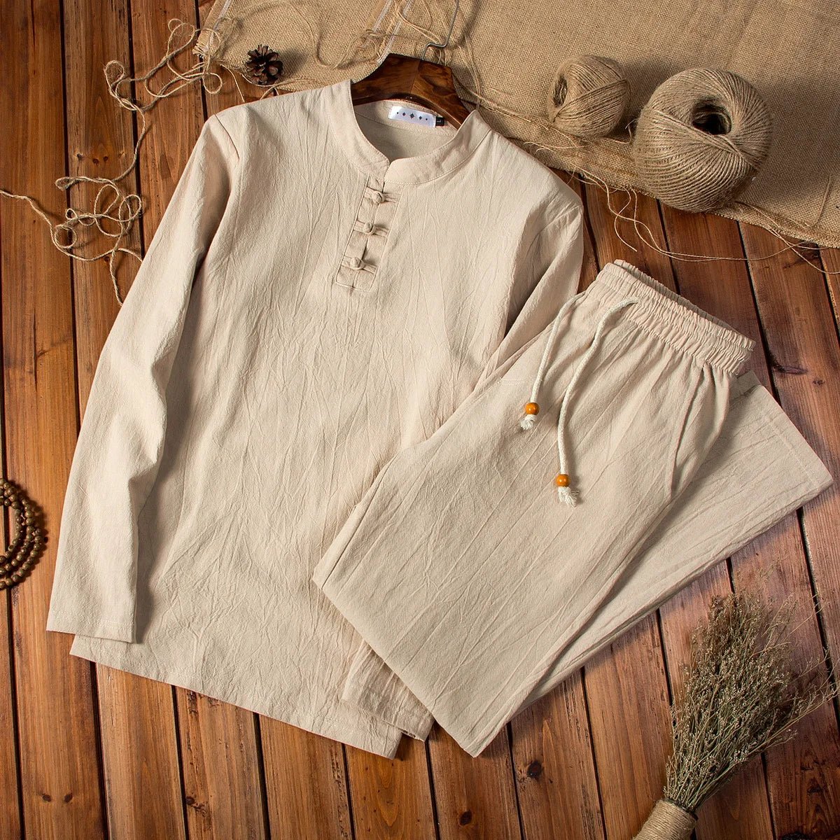 SANLÚCAR - Conjunto estilo chino de lino - AURA