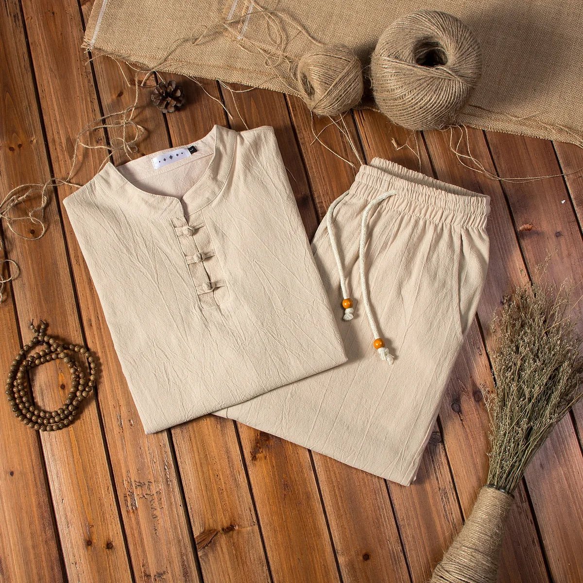 SANLÚCAR - Conjunto estilo chino de lino - AURA