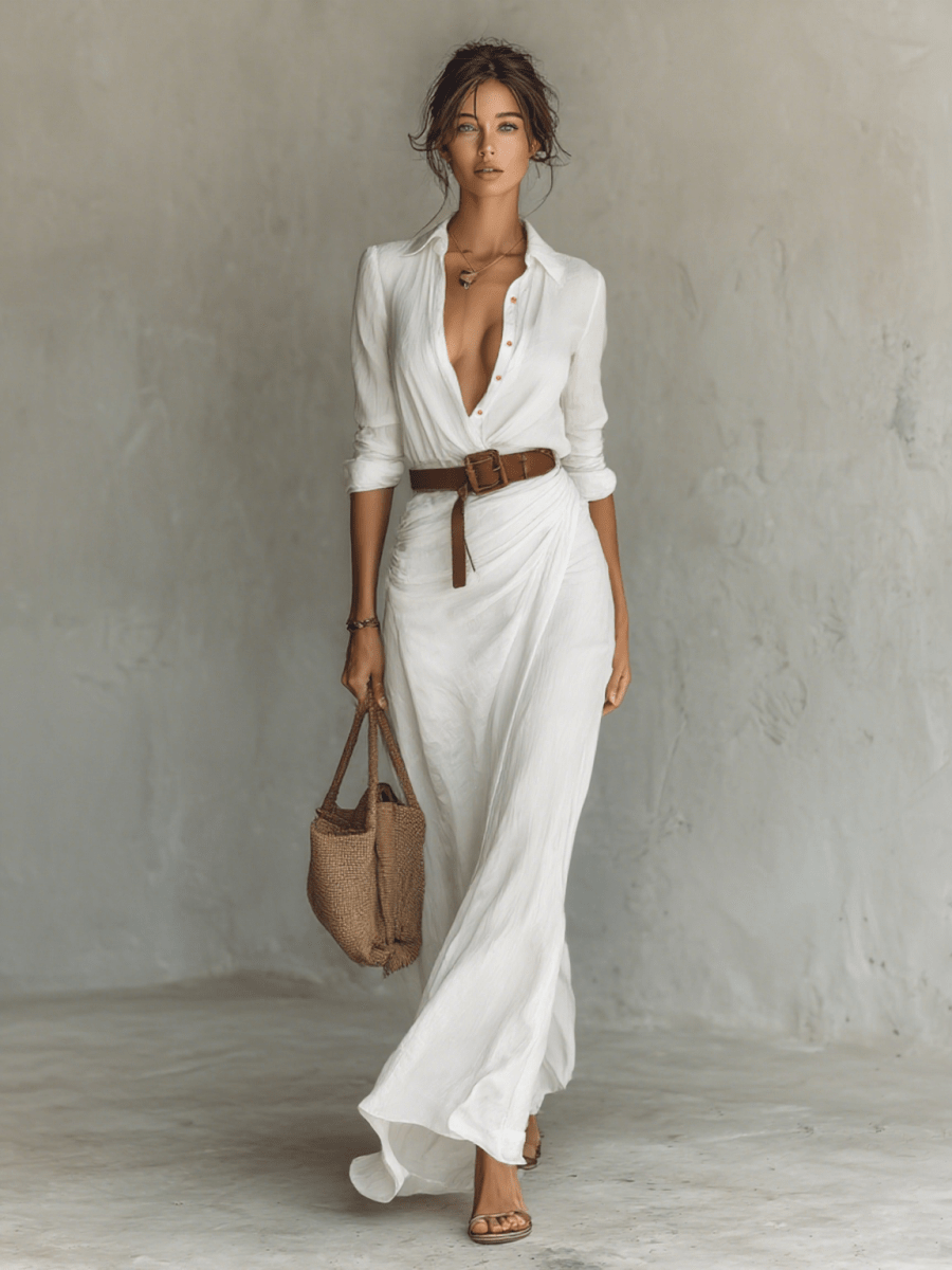 Serena | Vestido Maxi con Cinturón - AURA