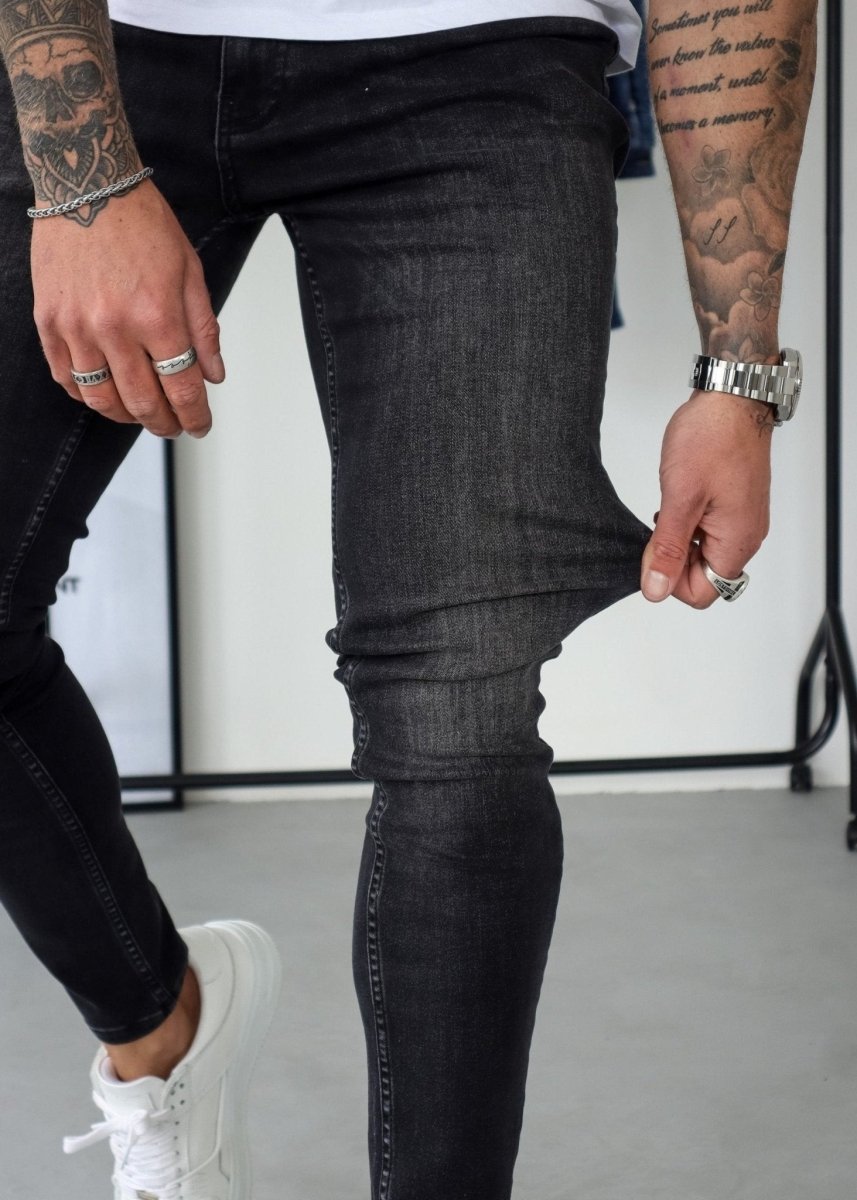 Slim Comfort Jeans In Charcoal - AURA