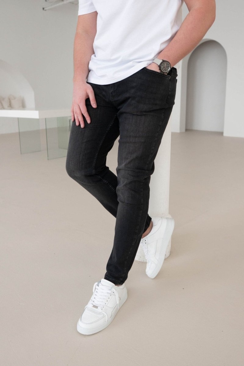 Slim Comfort Jeans In Charcoal - AURA