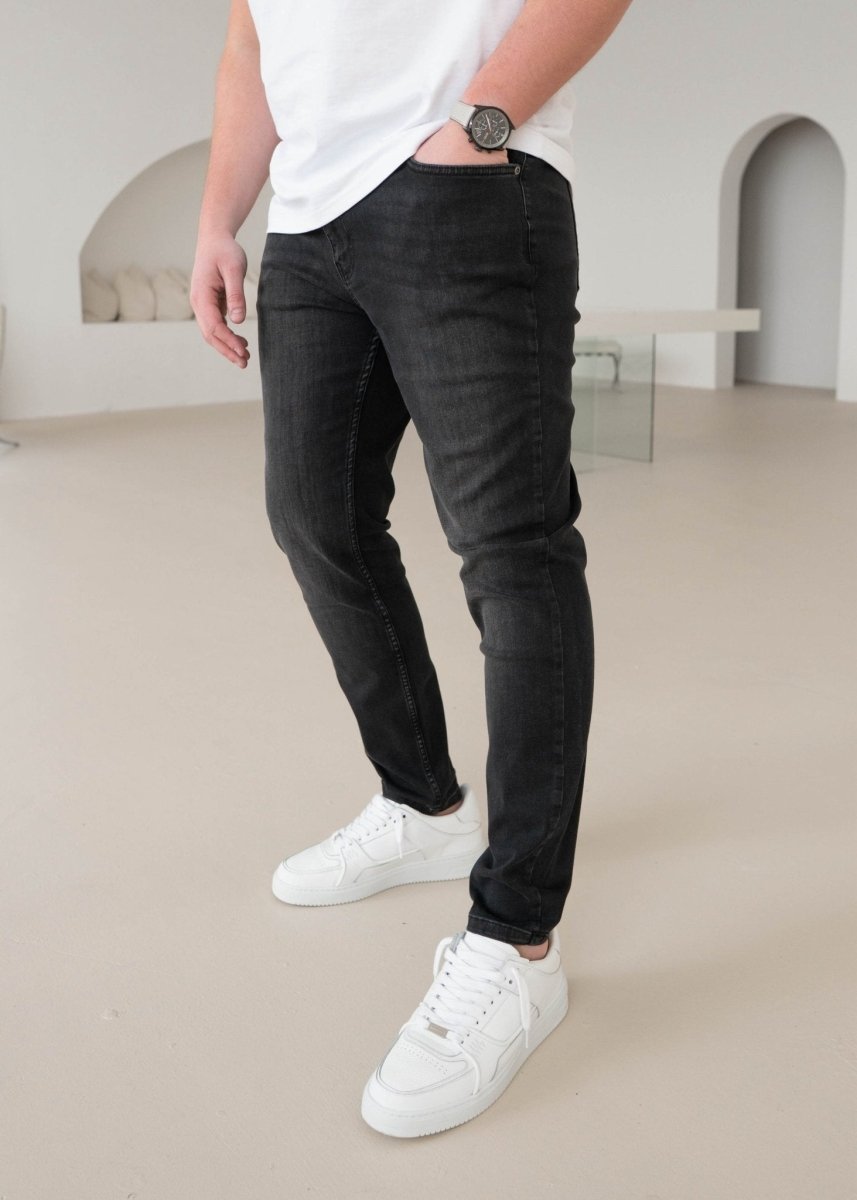 Slim Comfort Jeans In Charcoal - AURA