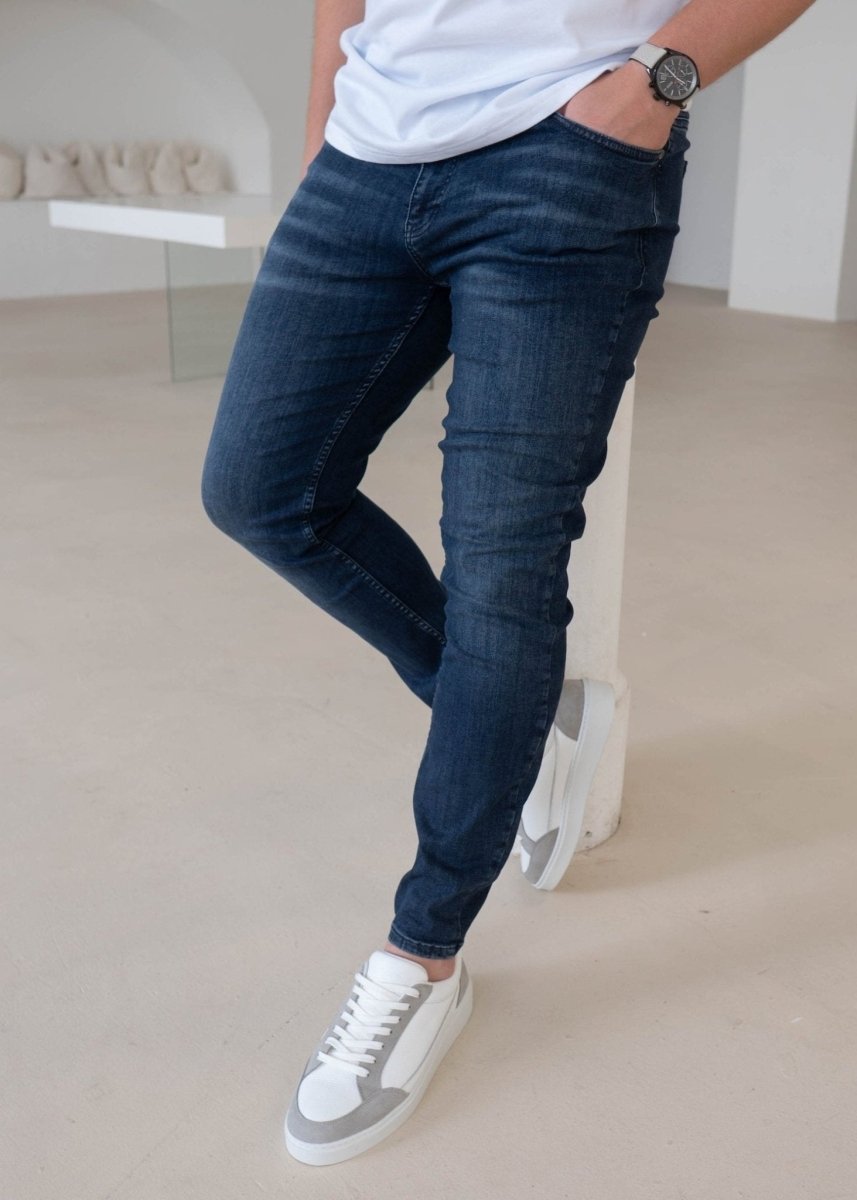 Slim Comfort Jeans In Dark Blue - AURA