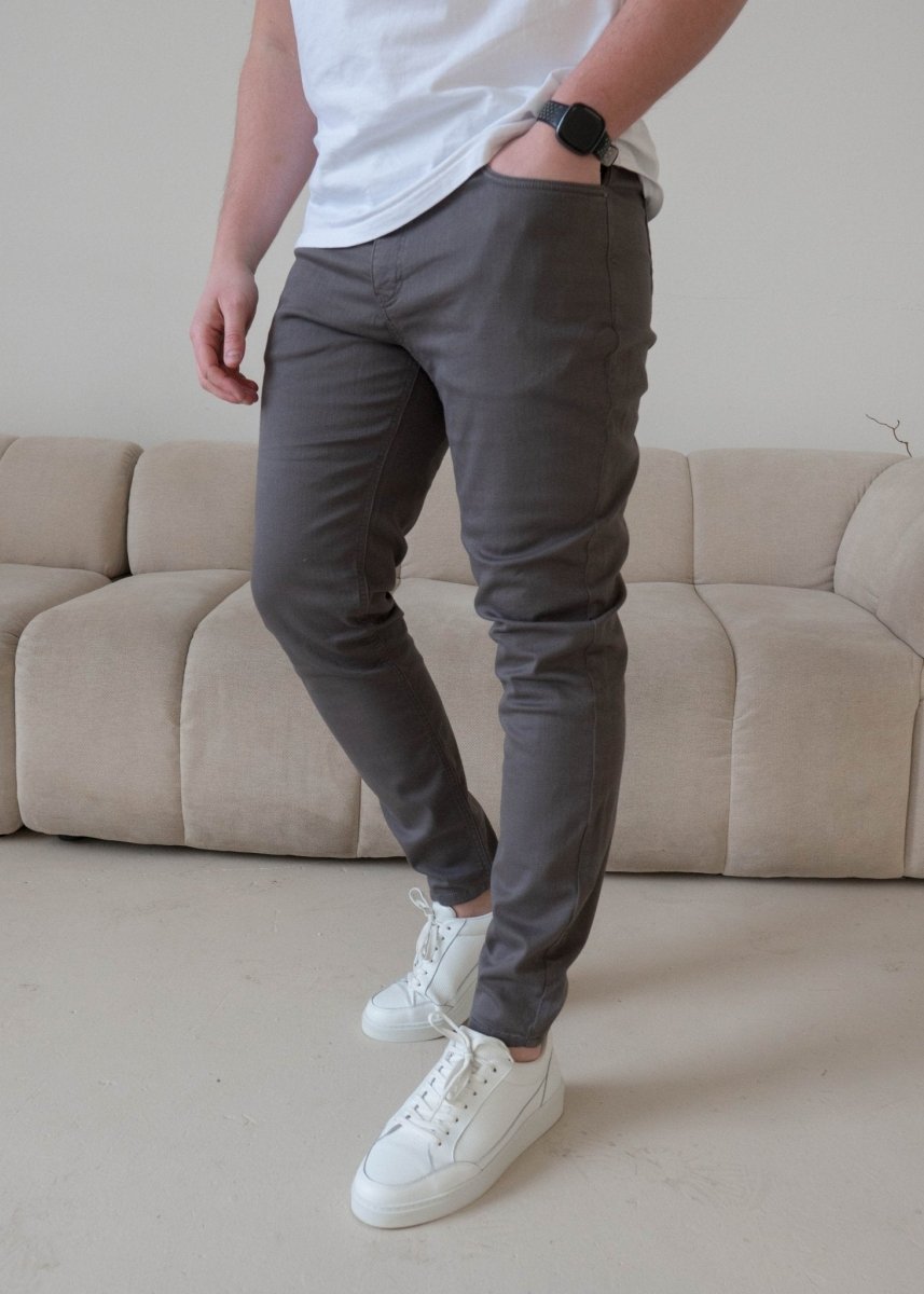 Slim Comfort Jeans In Dark Grey - AURA