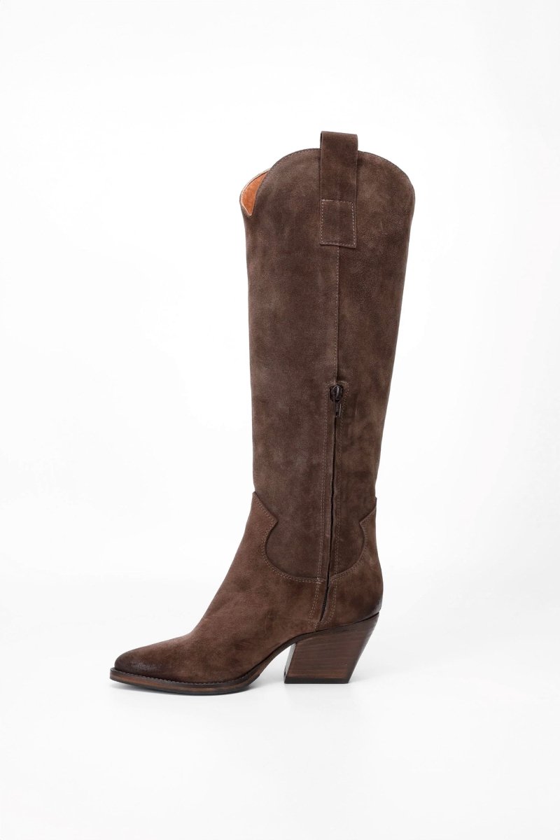 Stivale Alto in Camoscio Giuly Marrone - AURA
