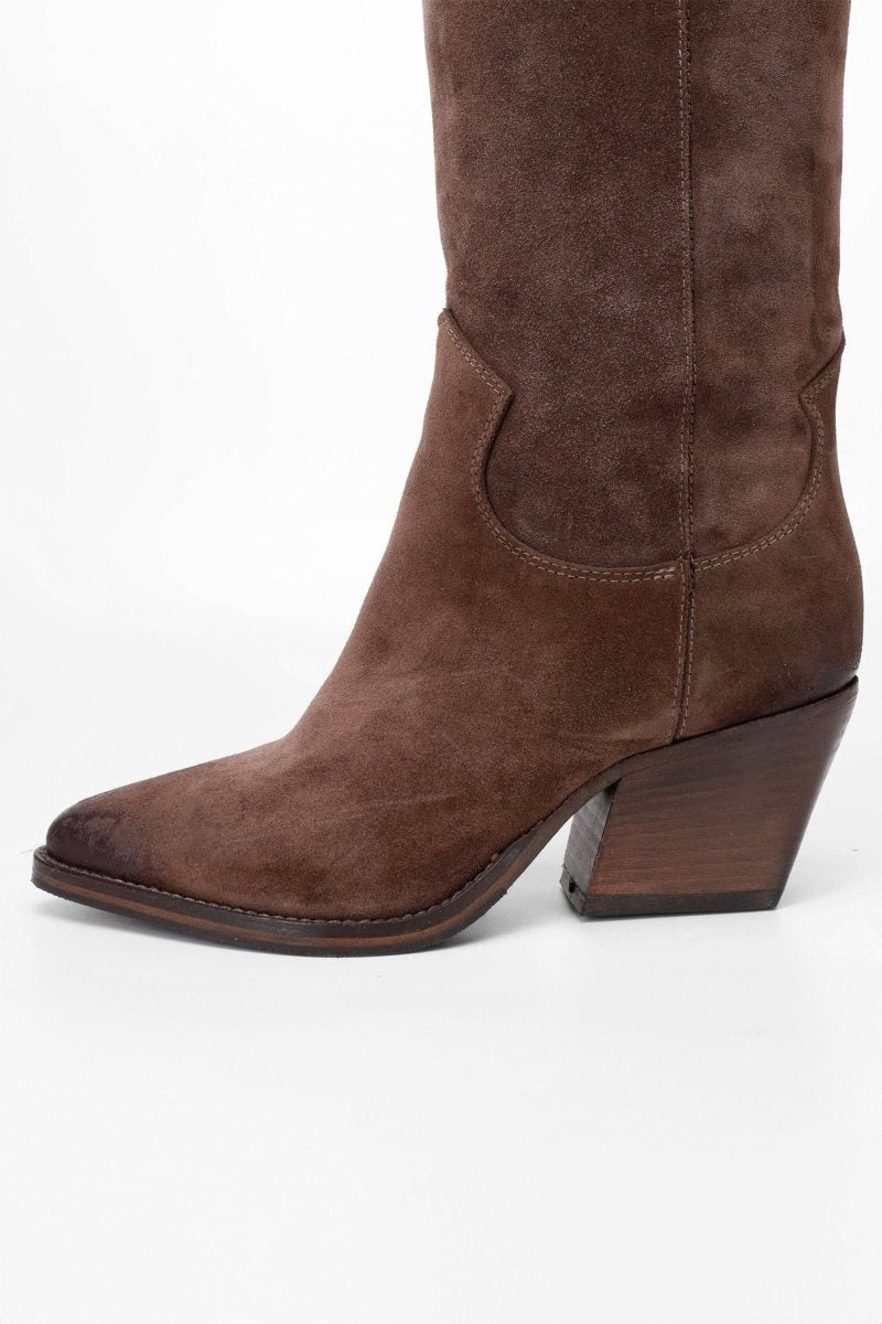Stivale Alto in Camoscio Giuly Marrone - AURA