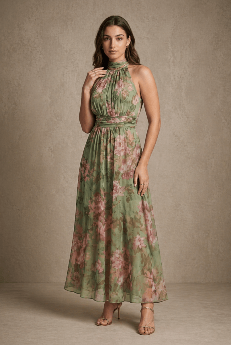 Valentina | Vestido largo estampado de verano - AURA