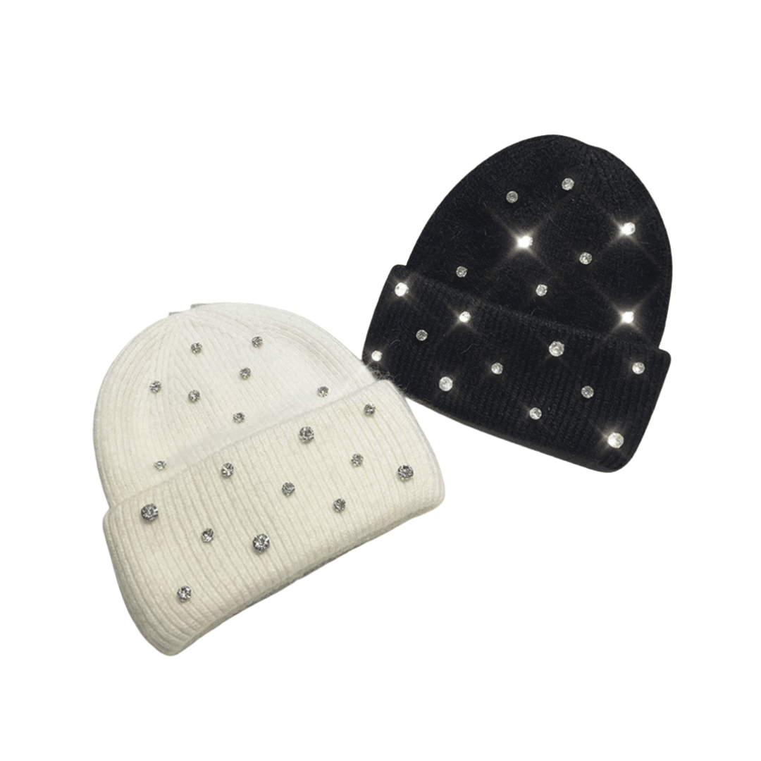 VYBES Rhinestone Beanie - AURA