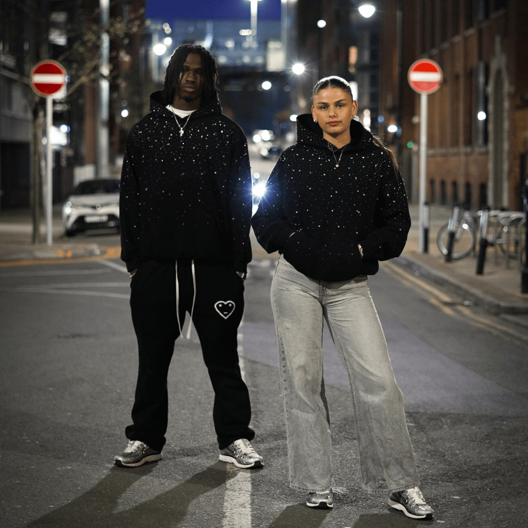 VYBES Rhinestone Galaxy Hoodie - AURA