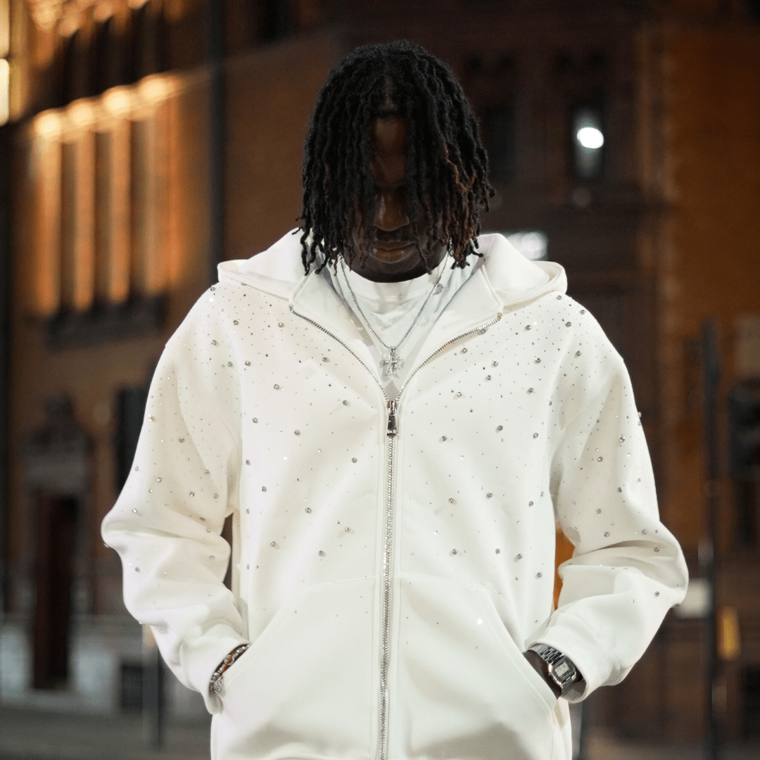 VYBES Rhinestone Galaxy Zip Up - AURA
