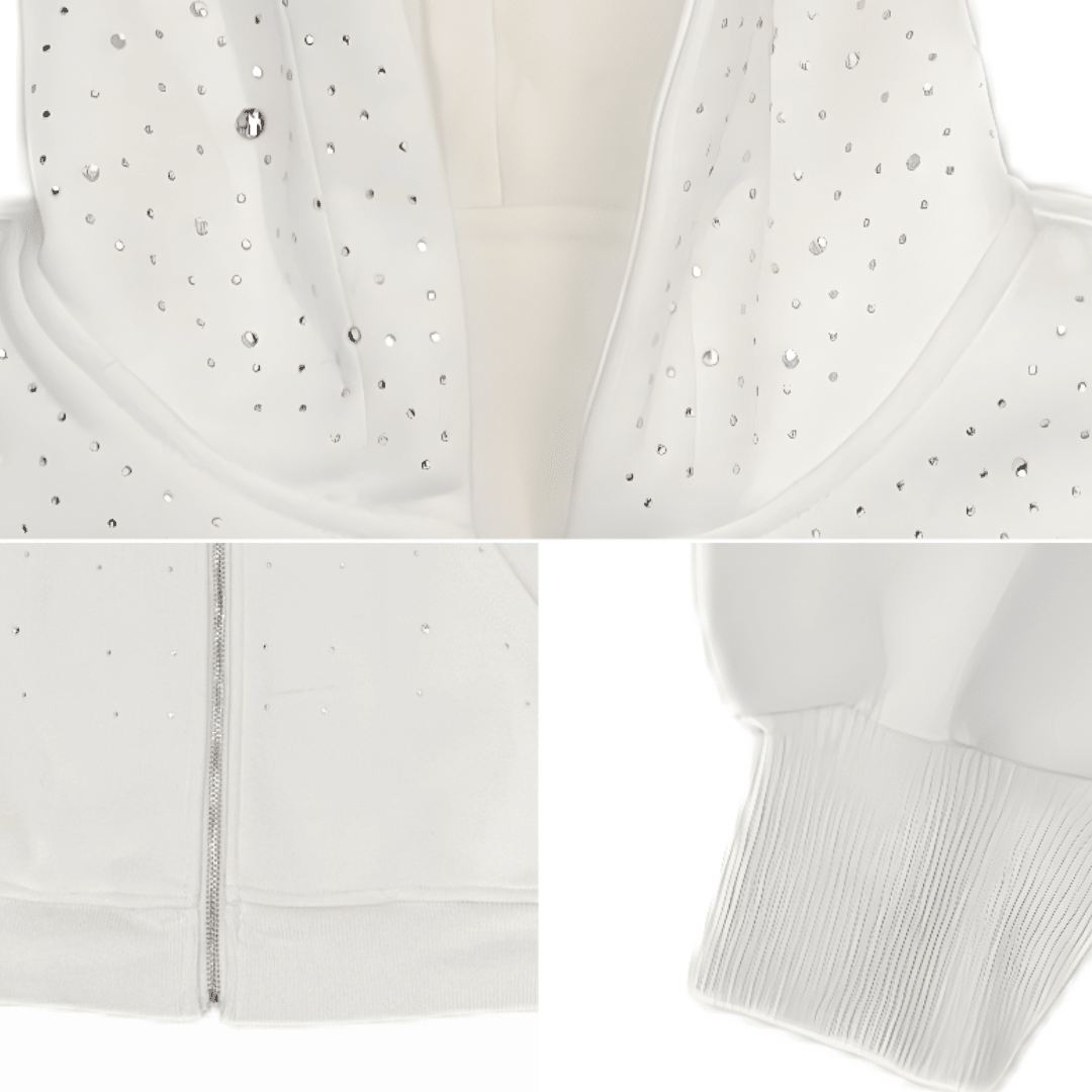 VYBES Rhinestone Galaxy Zip Up - AURA