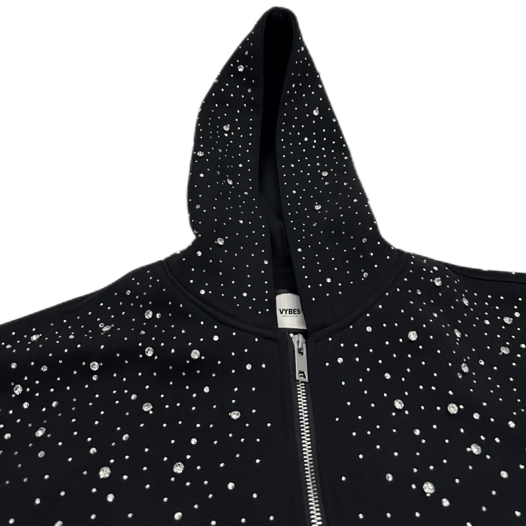 VYBES Rhinestone Galaxy Zip Up - AURA