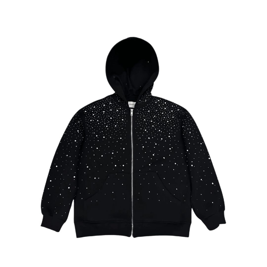 VYBES Rhinestone Galaxy Zip Up - AURA