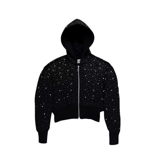 VYBES Women's Cropped Galaxy Zip - up - AURA