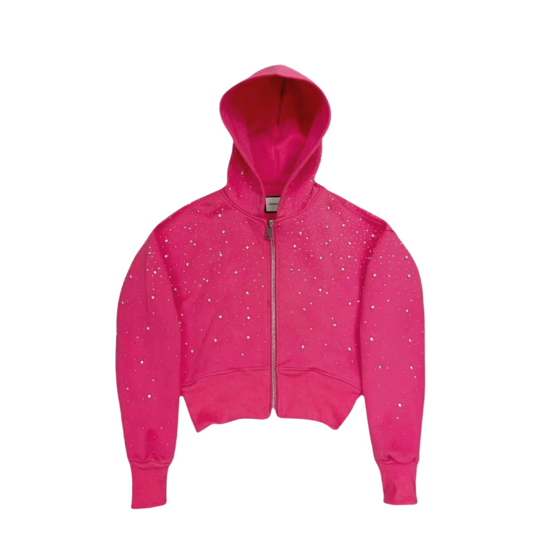 VYBES Women's Cropped Galaxy Zip - up - AURA