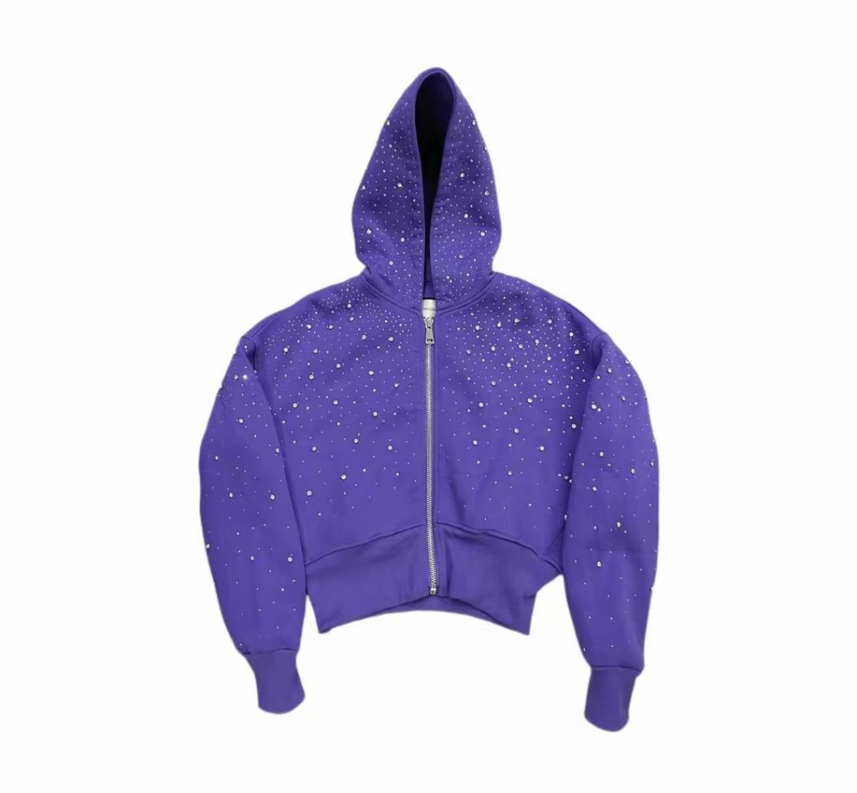 VYBES Women's Cropped Galaxy Zip - up - AURA